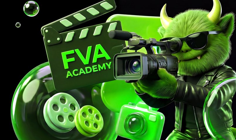 카메라를 든 FVA 마스코트